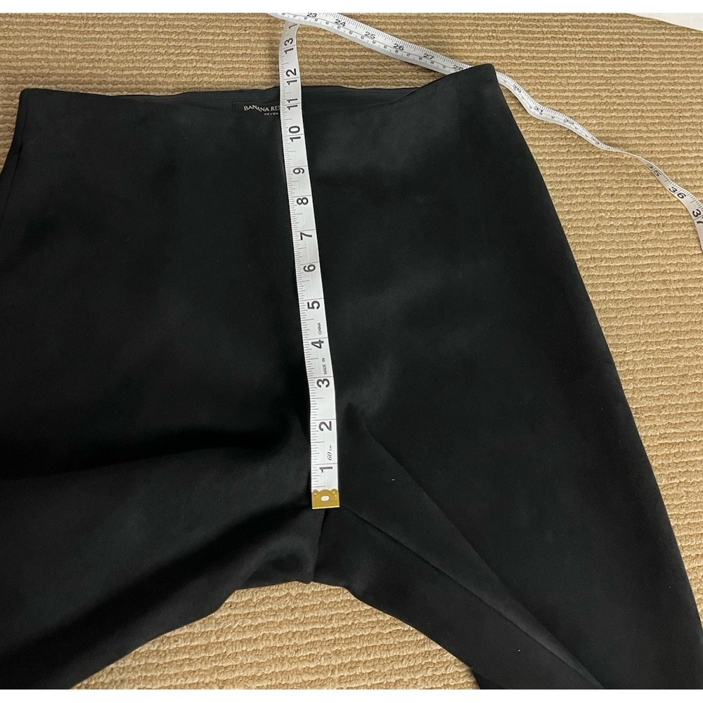 Banana Republic Size 8 Women Devon Pants‎ High Rise Black Faux Suede Inseam 27" - Picture 9 of 14
